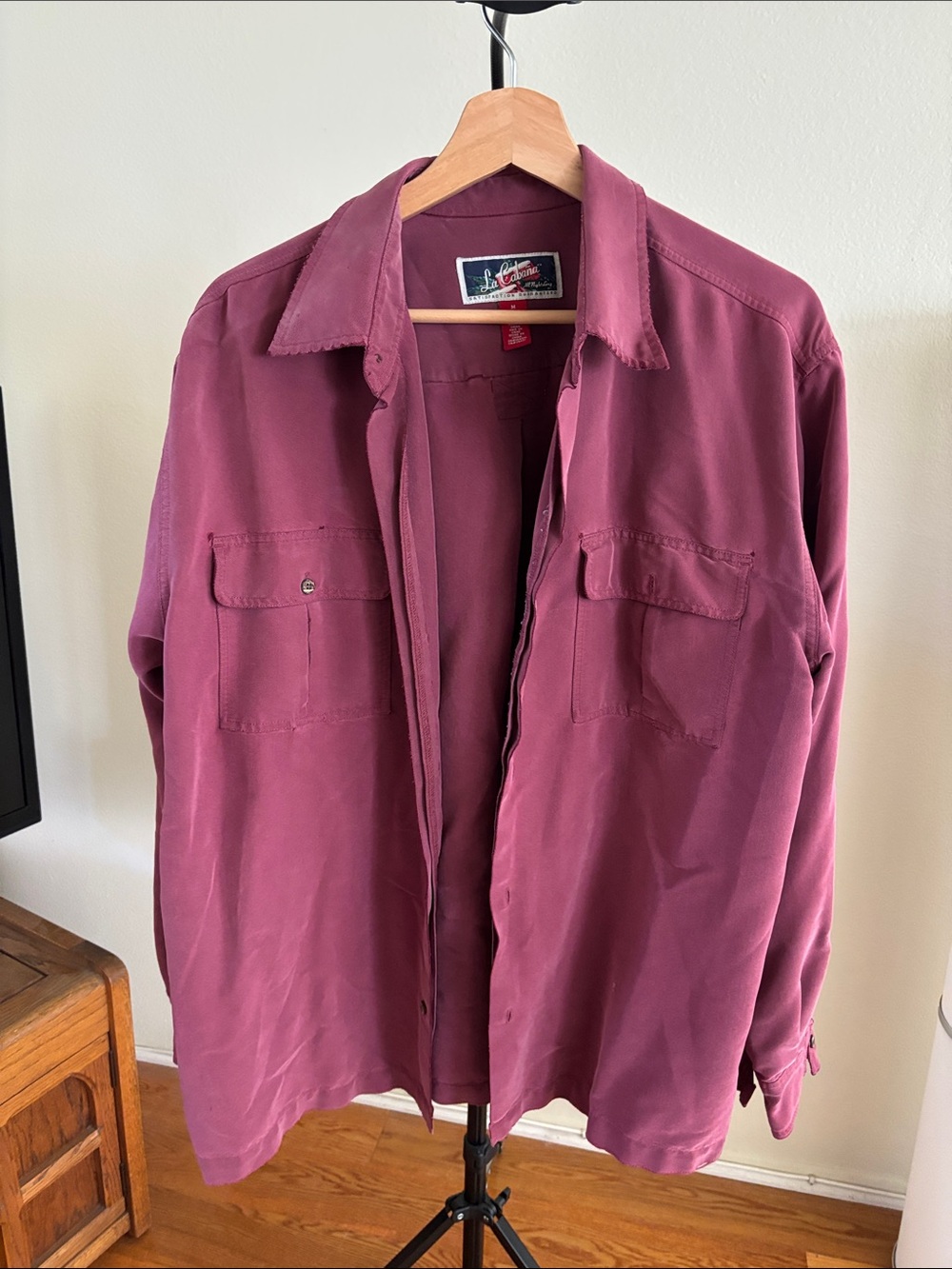 Men's Lightweight Shirt Jacket in Burgundy